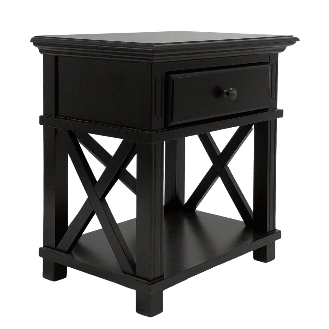 Sorrento Black Bedside Table - OneWorld Collection