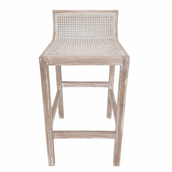 Amalfi Natural Elm and Rattan Barstool - OneWorld Collection