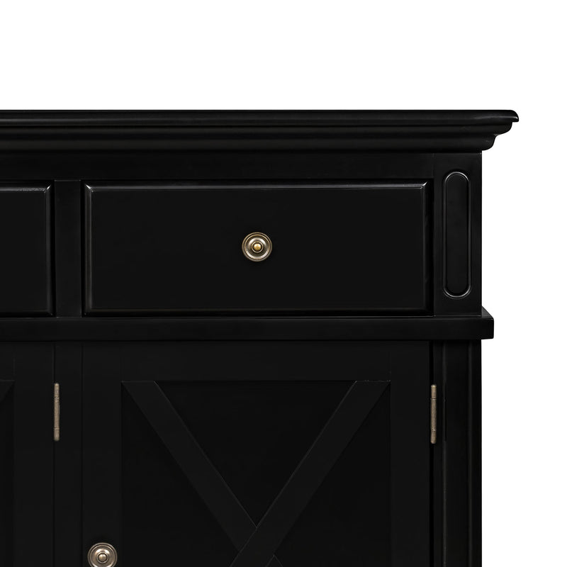 Sorrento Black 3 Drawer Buffet - OneWorld Collection