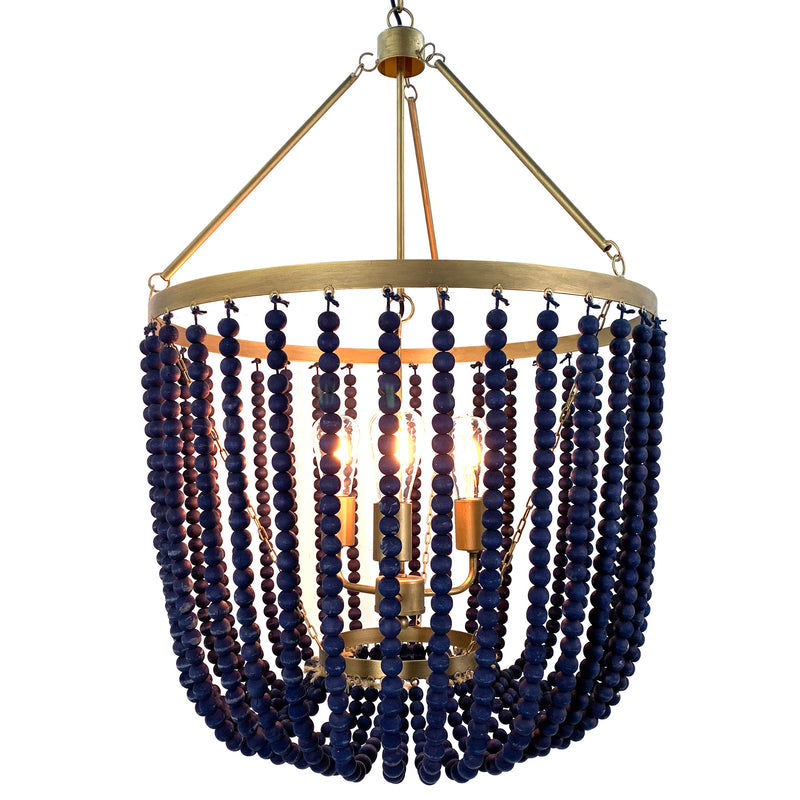 Amaya Beaded Chandelier Navy/Gold - OneWorld Collection