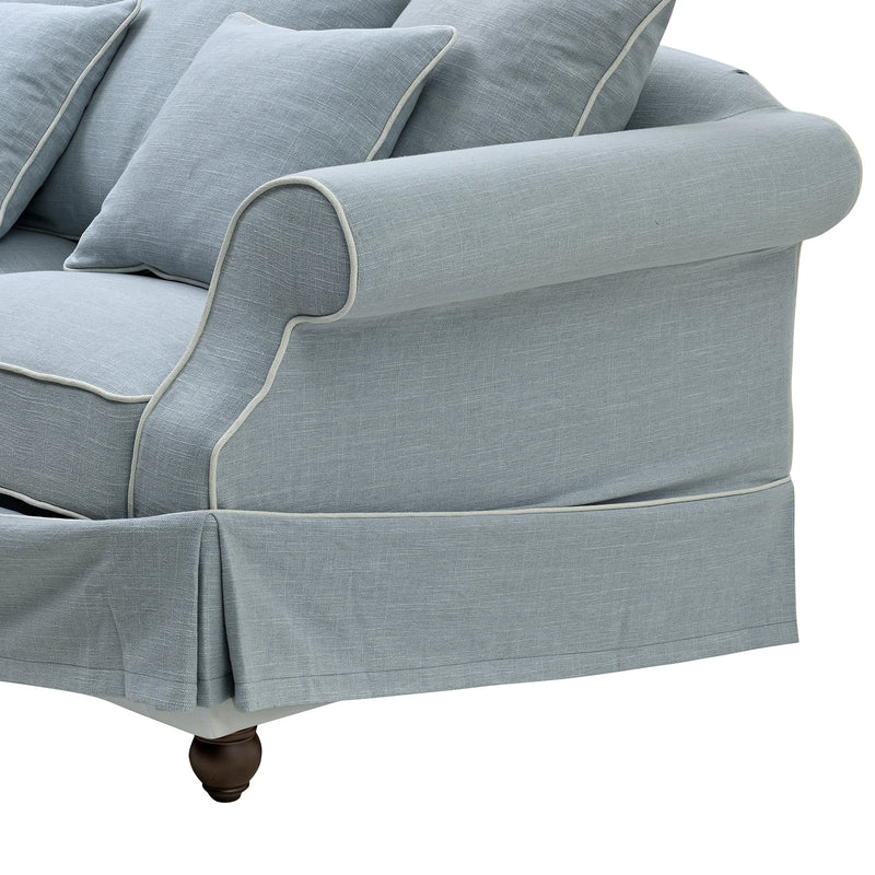 Avalon 2 Seat Hamptons Sofa Beach Linen Blend