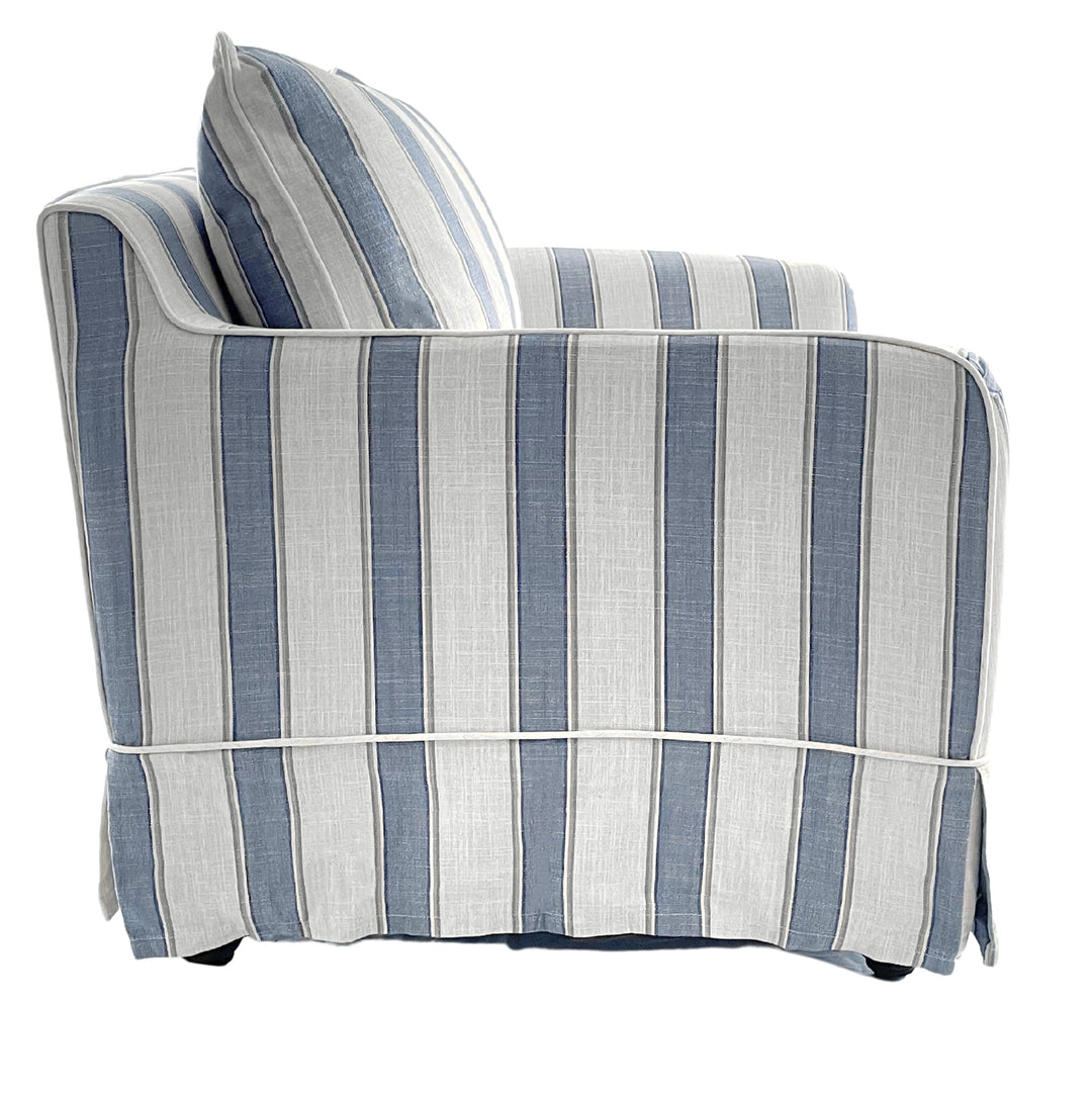 Armchair Slip Cover - Noosa Blue Sky Stripe - OneWorld Collection