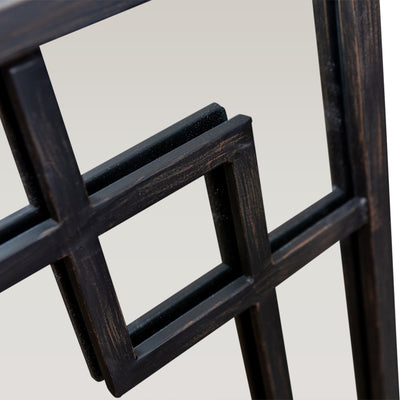 160Cm Black Mirror With Corner Detail - OneWorld Collection