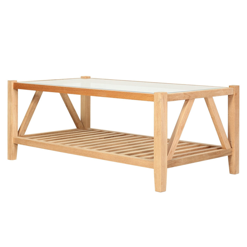 Natural Oslo Glass-Top Coffee Table - OneWorld Collection