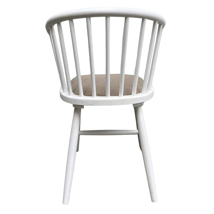 Round Curved Strip Back Dining Chair White - OneWorld Collection