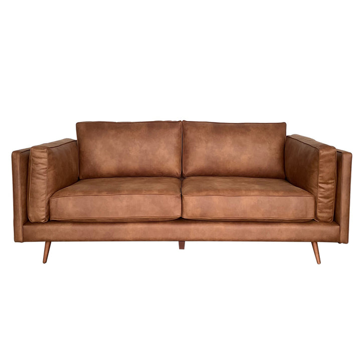 Lincoln 3 Seat Sofa Leather Look Tan