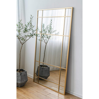 Lucia Gold Rimmed 15 Pane Mirror - OneWorld Collection