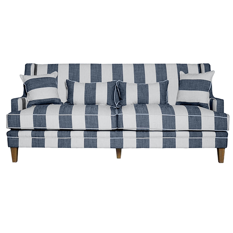 Bondi 3 Seat Sofa Denim & Cream Stripe - OneWorld Collection