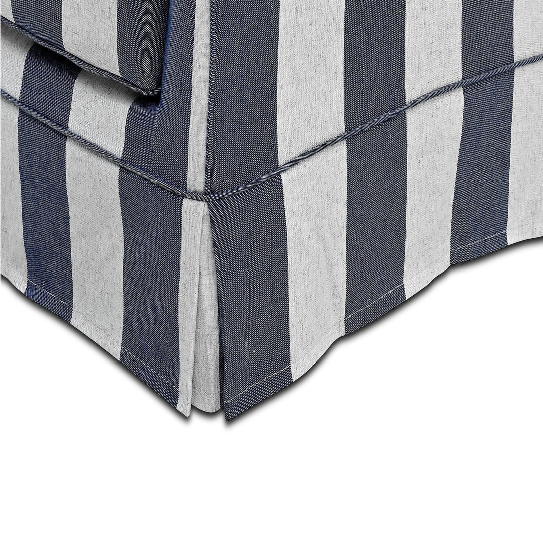 2 Seat Slip Cover - Noosa Denim Cream Stripe - OneWorld Collection