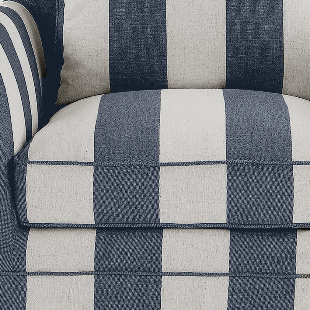 Armchair Slip Cover - Noosa Denim Cream Stripe - OneWorld Collection