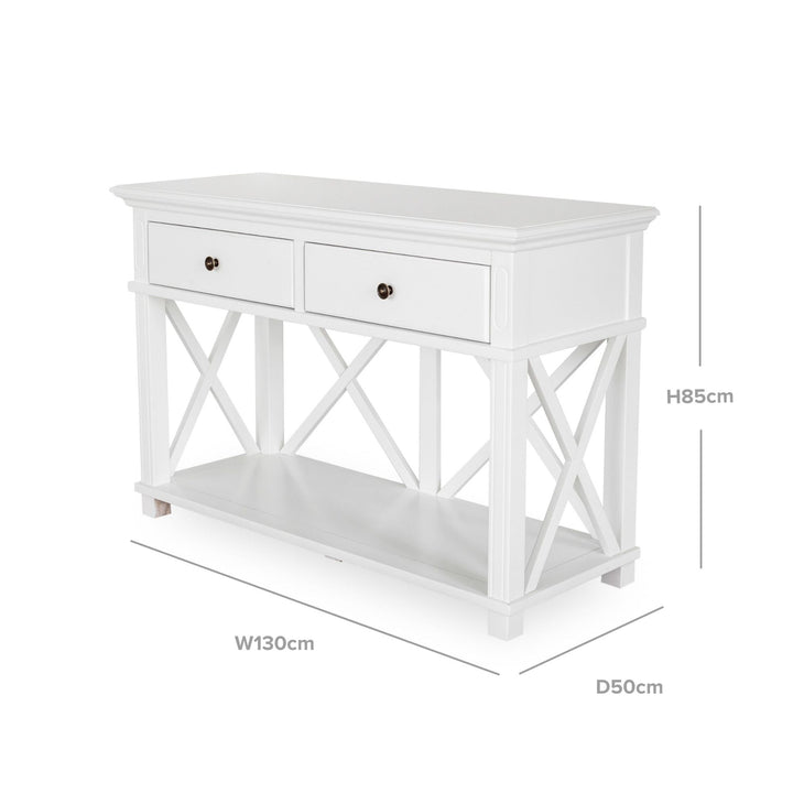 Sorrento 2 Drawer White Console - OneWorld Collection