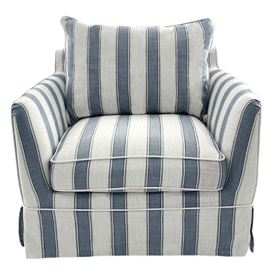 Armchair Slip Cover - Noosa Blue Sky Stripe - OneWorld Collection