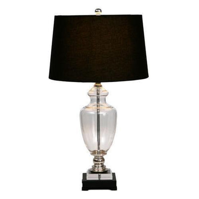 Glass Black Lamp W Black Shade - OneWorld Collection