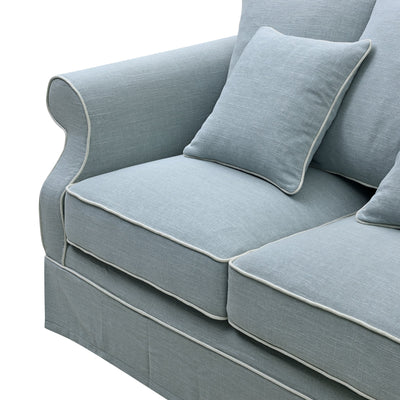 Avalon 2 Seat Hamptons Sofa Beach Linen Blend