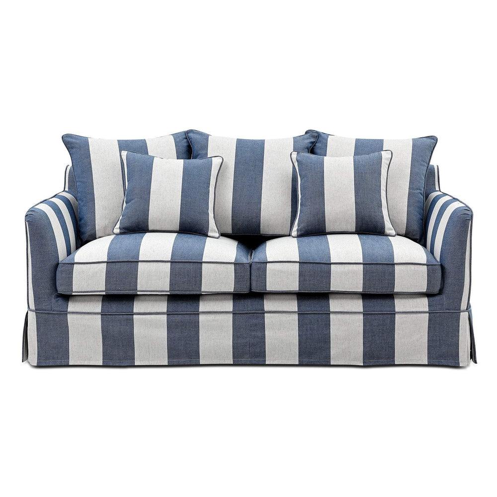 2 Seat Slip Cover - Noosa Denim Cream Stripe - OneWorld Collection