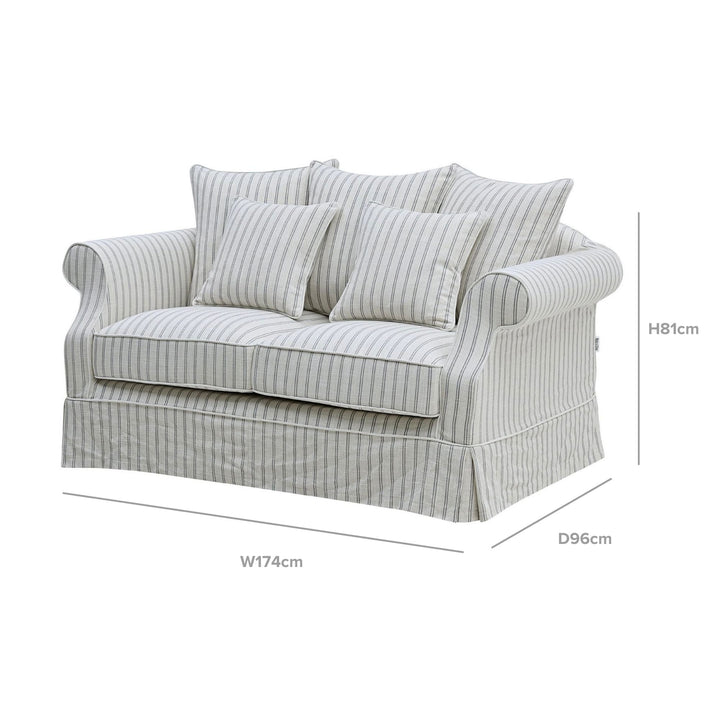 Avalon 2 Seat Sofa Stone Stripe - OneWorld Collection