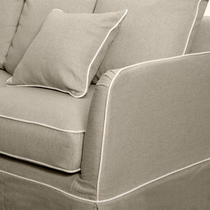 Noosa 2 Seat Sofa Natural With White Piping - OneWorld Collection