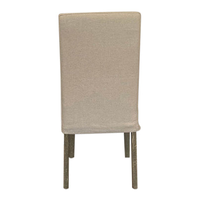 Natural Beige Linen Chair Cover Short - OneWorld Collection