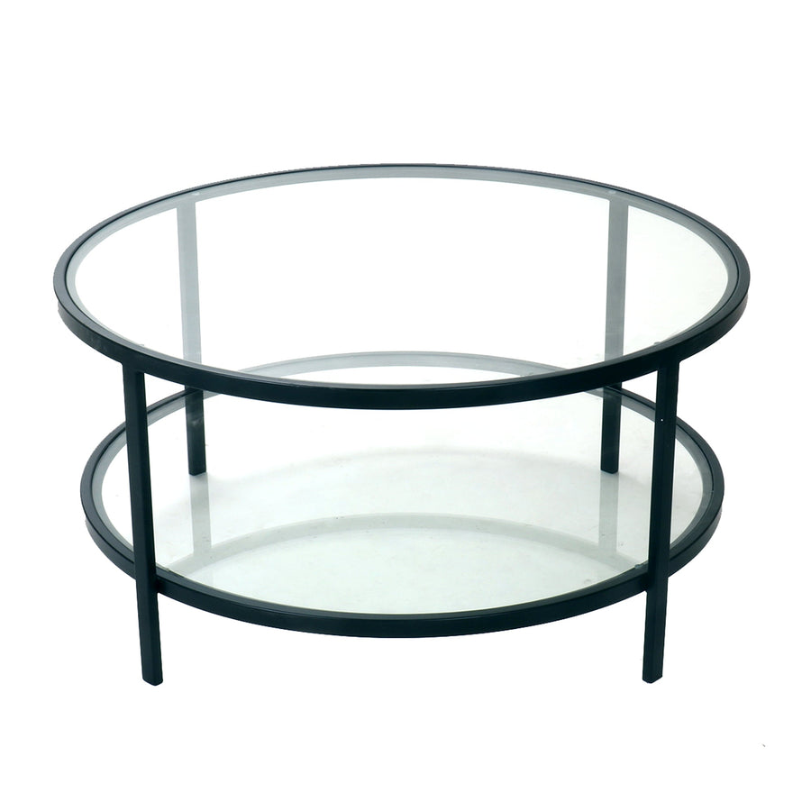 Palladium Glass and Black Coffee Table - OneWorld Collection