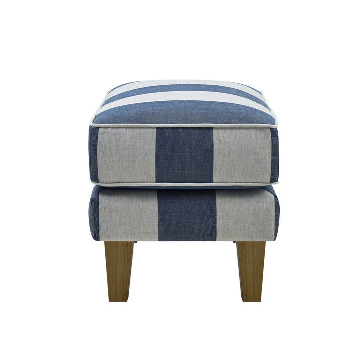 Bondi Ottoman Denim and Cream Stripe - OneWorld Collection