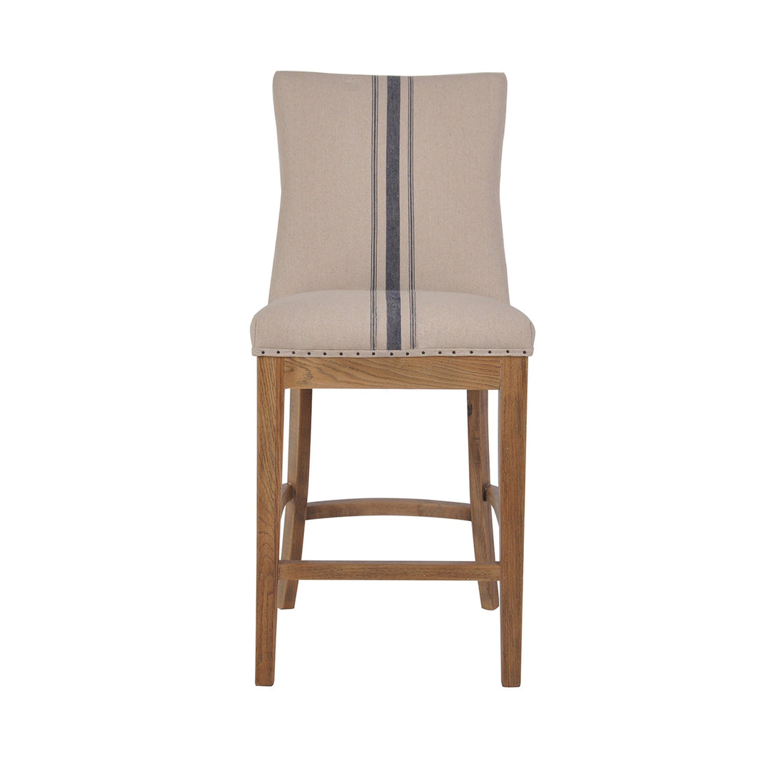 Oakwood Counter Stool Natural with Blue Stripe - OneWorld Collection