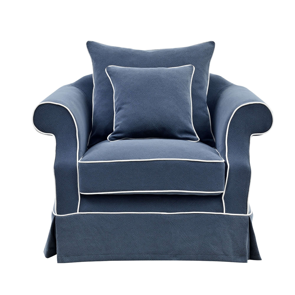 Armchair Slip Cover - Avalon Navy - OneWorld Collection