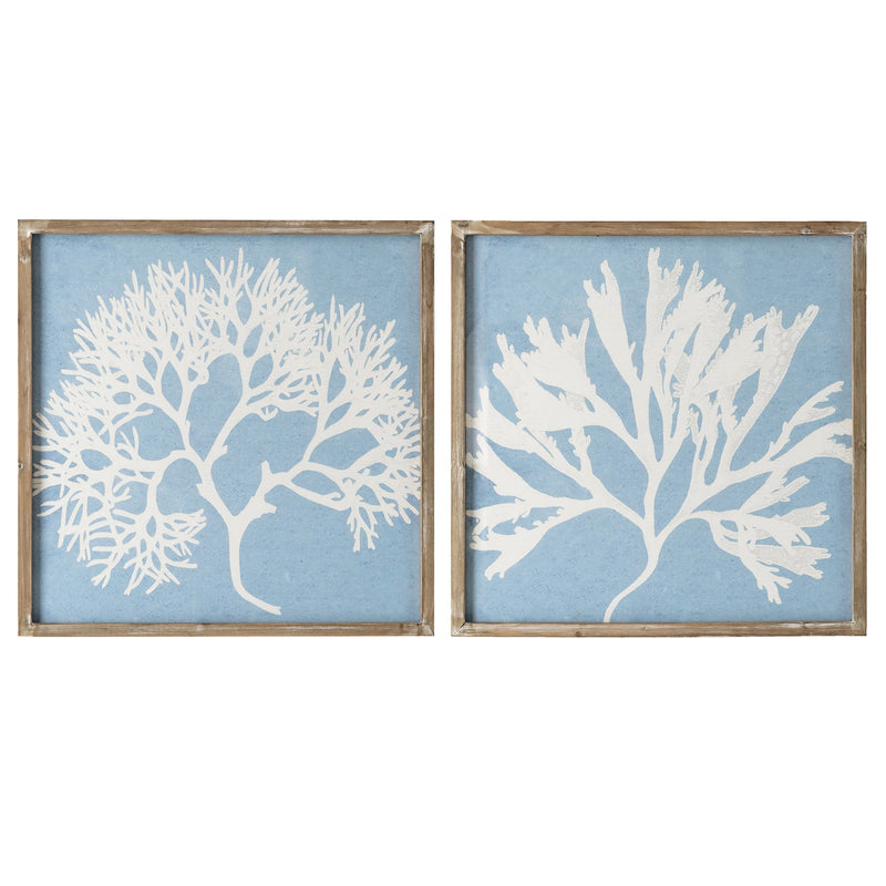 Bonaire Coral Pale Blue Wall Art Set of 2 - OneWorld Collection