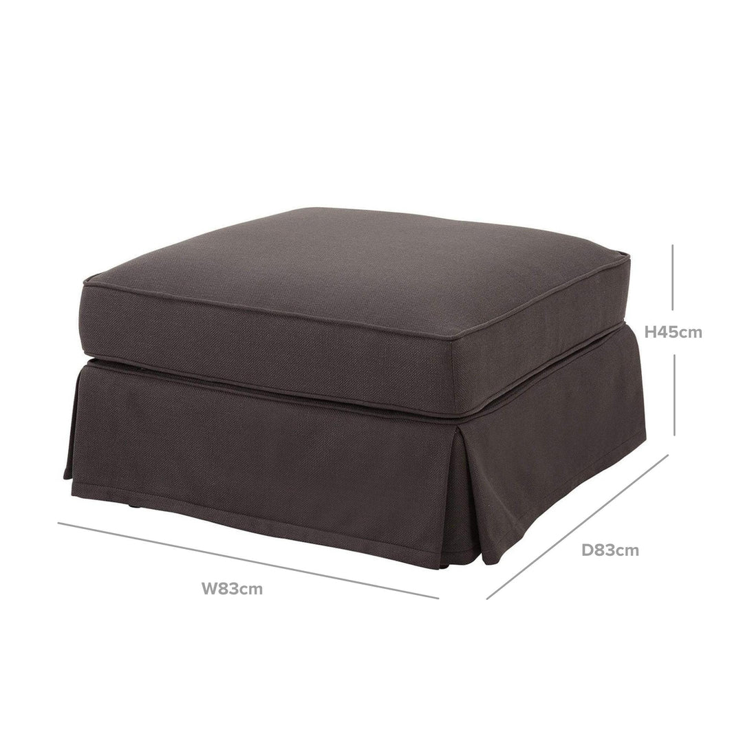 Noosa Ottoman Charcoal - OneWorld Collection