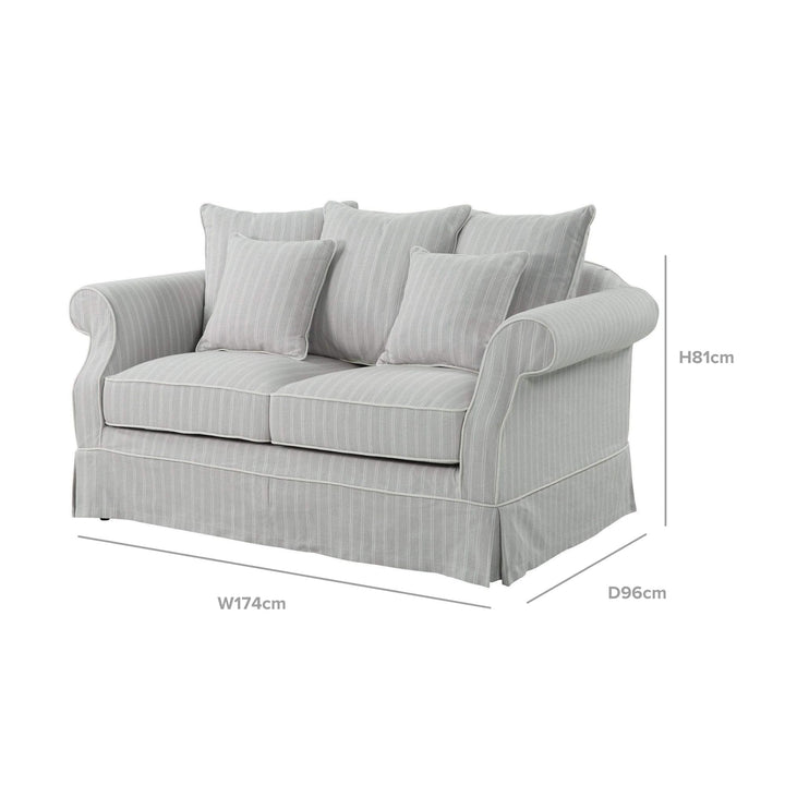 Avalon Hamptons 2 Seat Sofa Cloud Stripe