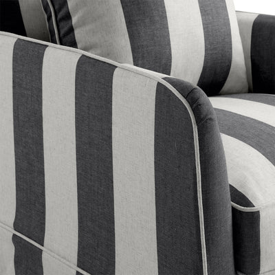 Armchair Slip Cover - Noosa Grey & Cream Stripe - OneWorld Collection