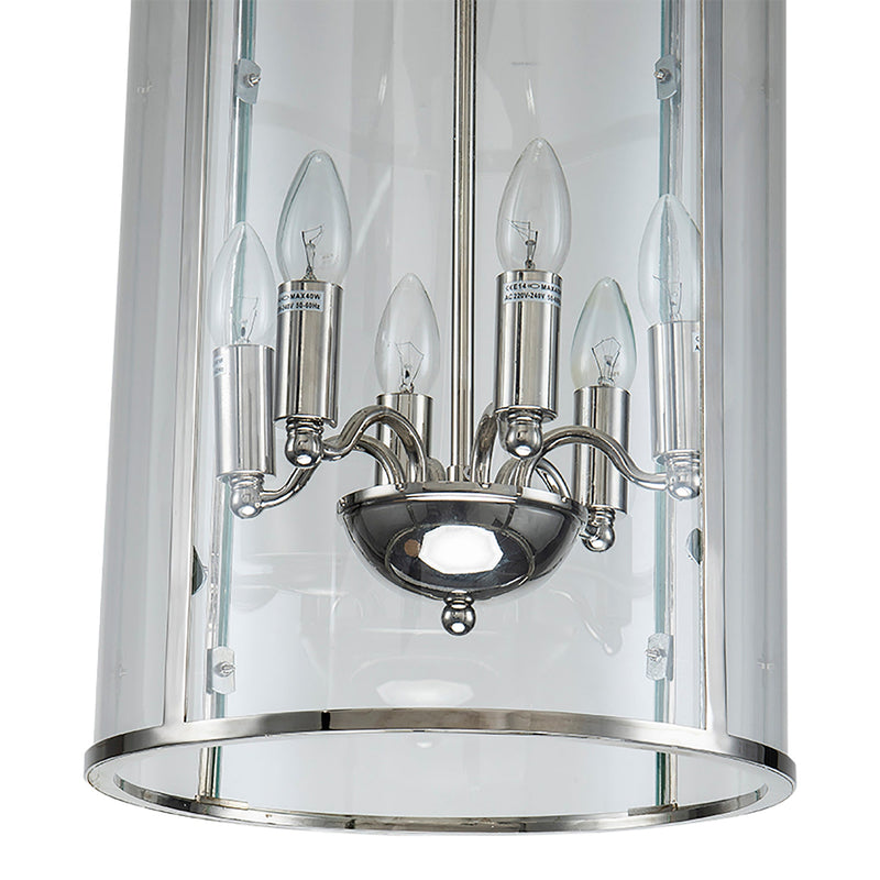 Astor Six Light Round Pendant In Nickel - OneWorld Collection