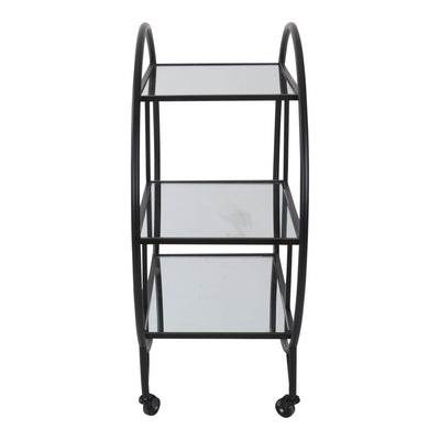 Black Bar Trolley Mirror Shelves - OneWorld Collection