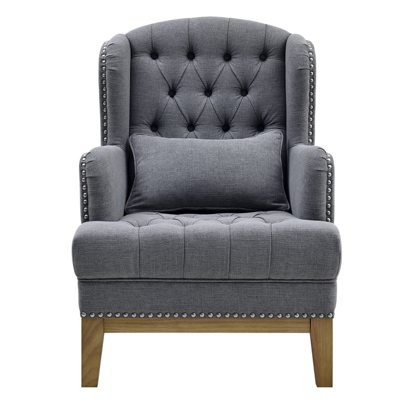 George Buttoned Armchair Grey - OneWorld Collection