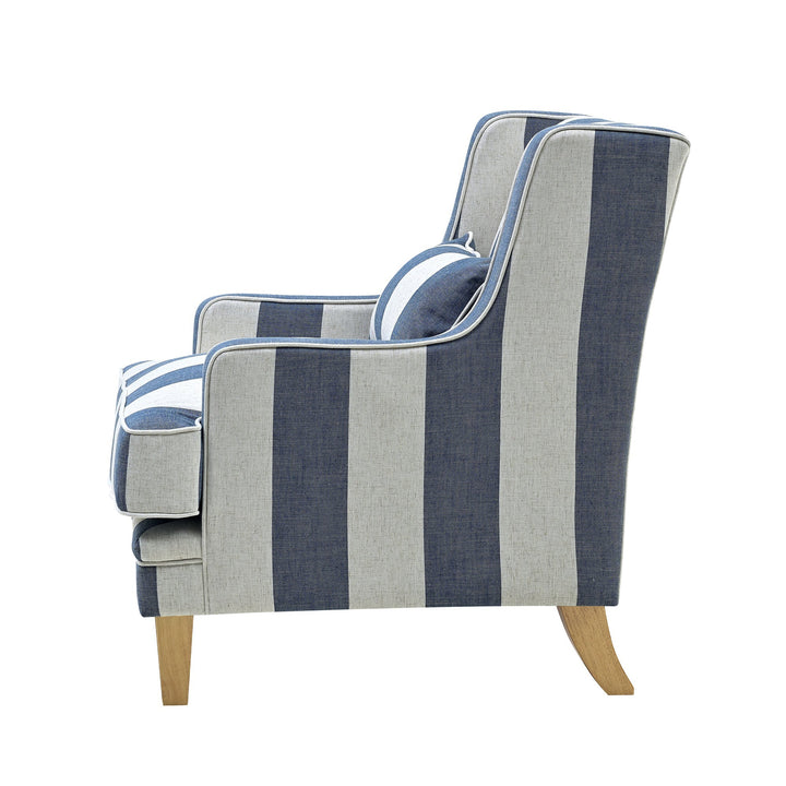 Bondi Hamptons Armchair Denim/Cream Stripe