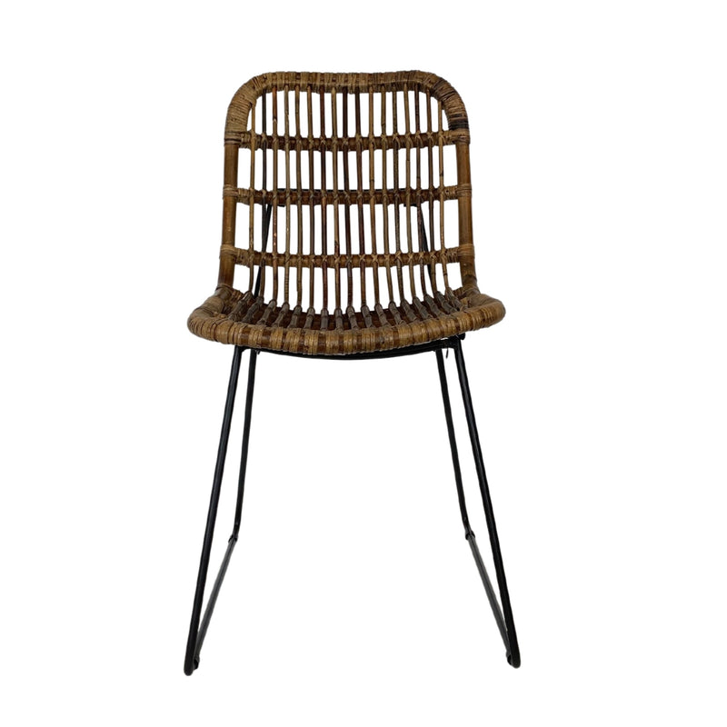 Tulum Rattan Dining Chair with Iron Legs - OneWorld Collection