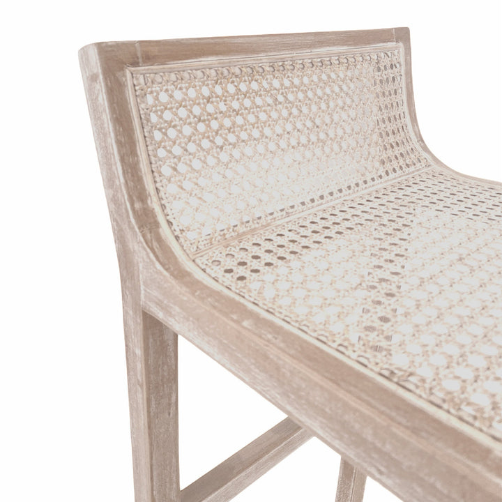 Amalfi Natural Elm and Rattan Barstool - OneWorld Collection