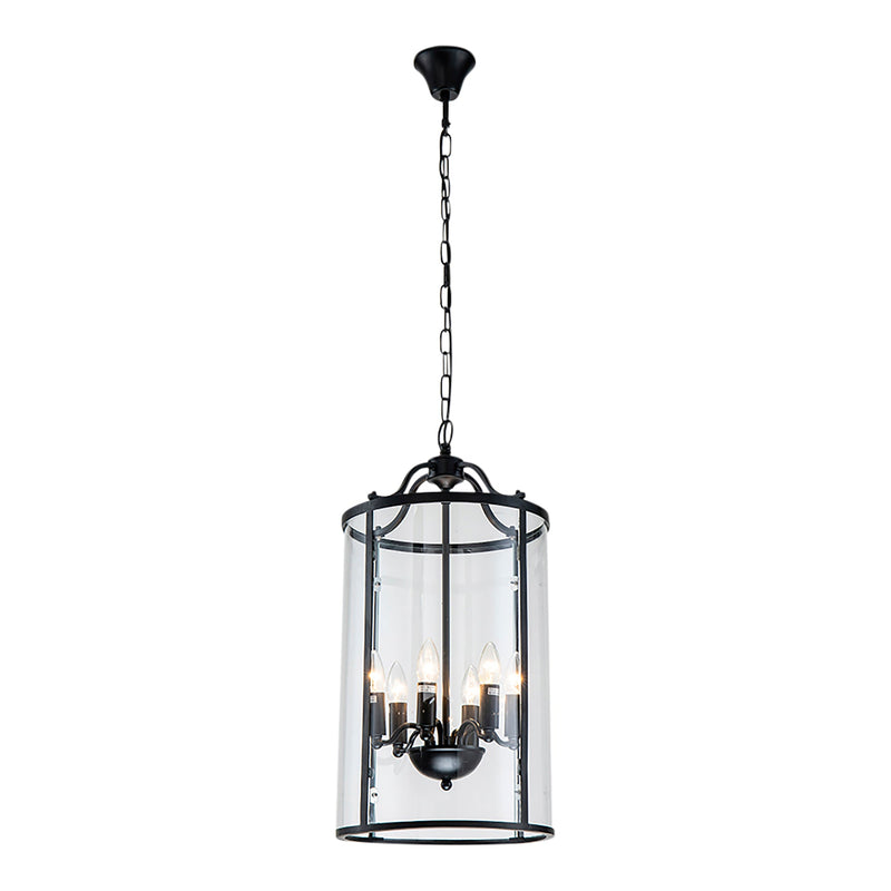 Astor Six Light Round Pendant In Black - OneWorld Collection