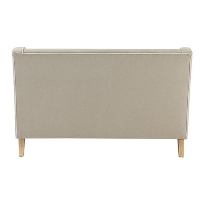 Bondi 2 Seat Hamptons Sofa Natural W/White Piping Linen Blend