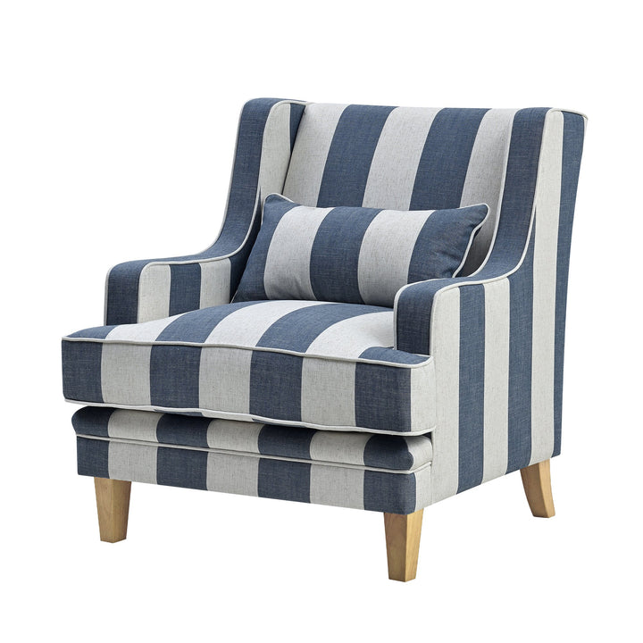 Bondi Hamptons Armchair Denim/Cream Stripe