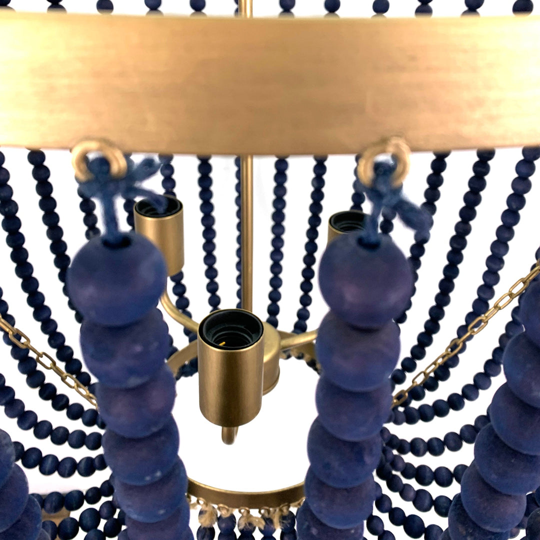 Amaya Beaded Chandelier Navy/Gold - OneWorld Collection