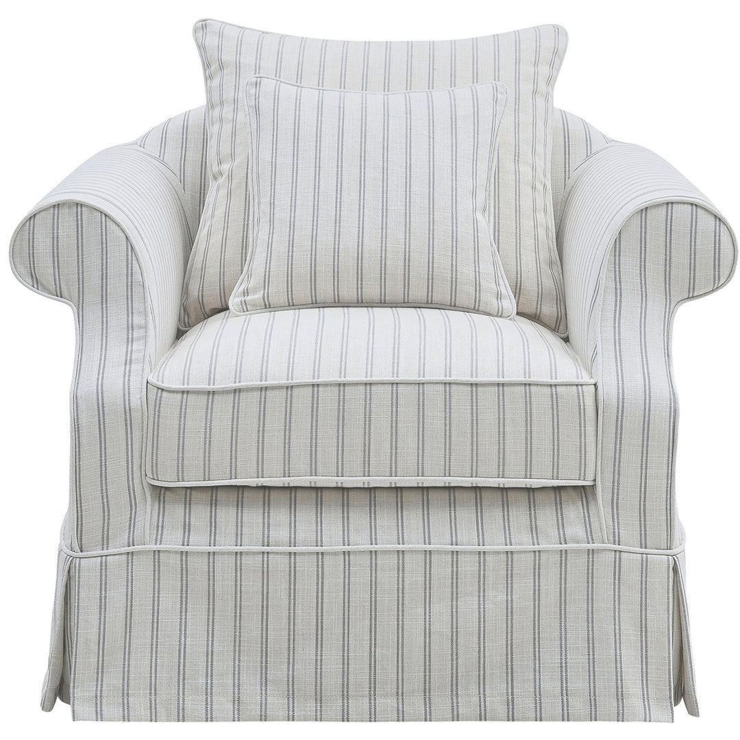 Slip Cover Only - Avalon Hamptons Armchair Stone Stripe