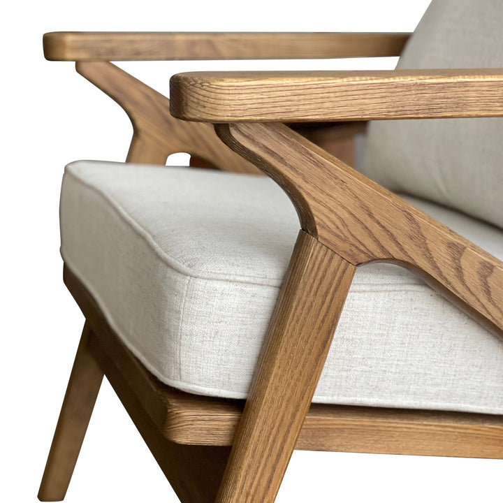 Ash Wood Chair W/Natural Cream - OneWorld Collection