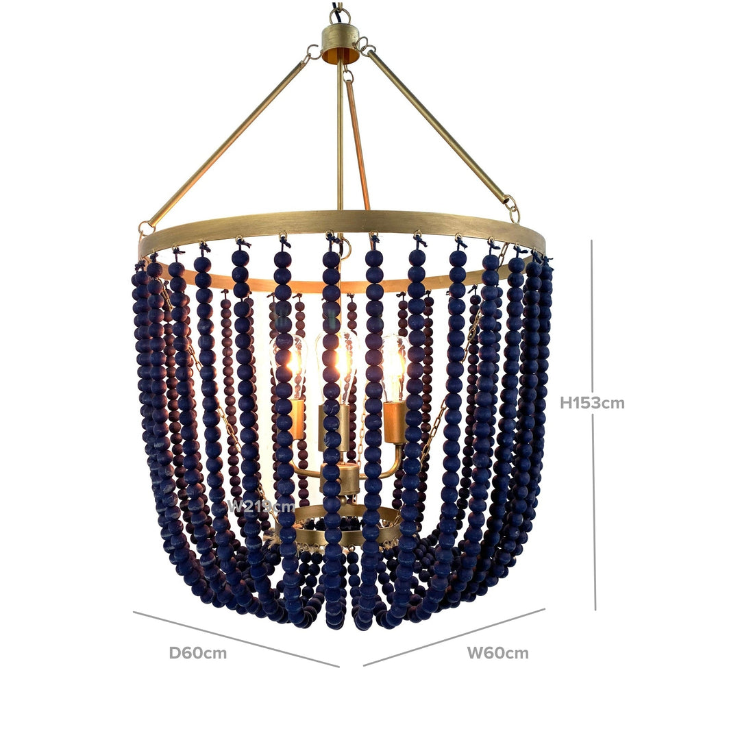 Amaya Beaded Chandelier Navy/Gold - OneWorld Collection