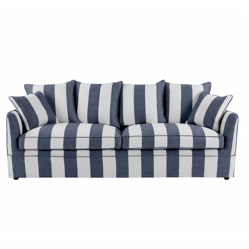Noosa 3 Seat Sofa Denim Cream Stripe - OneWorld Collection