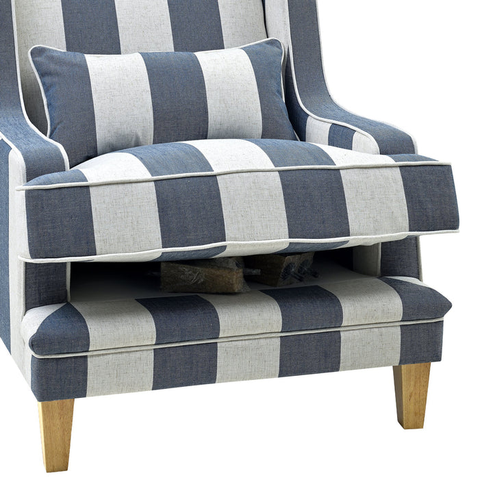 Bondi Hamptons Armchair Denim/Cream Stripe