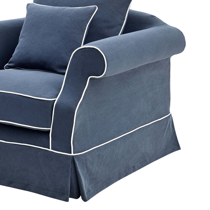 Armchair Slip Cover - Avalon Navy - OneWorld Collection