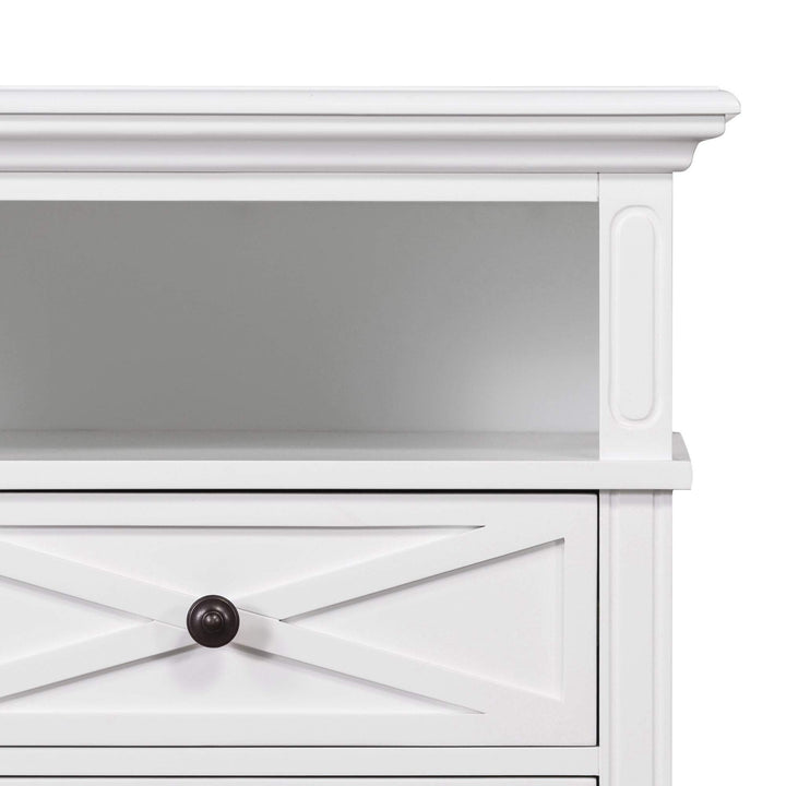 Sorrento White Medium 2 Draw Bedside Table - OneWorld Collection