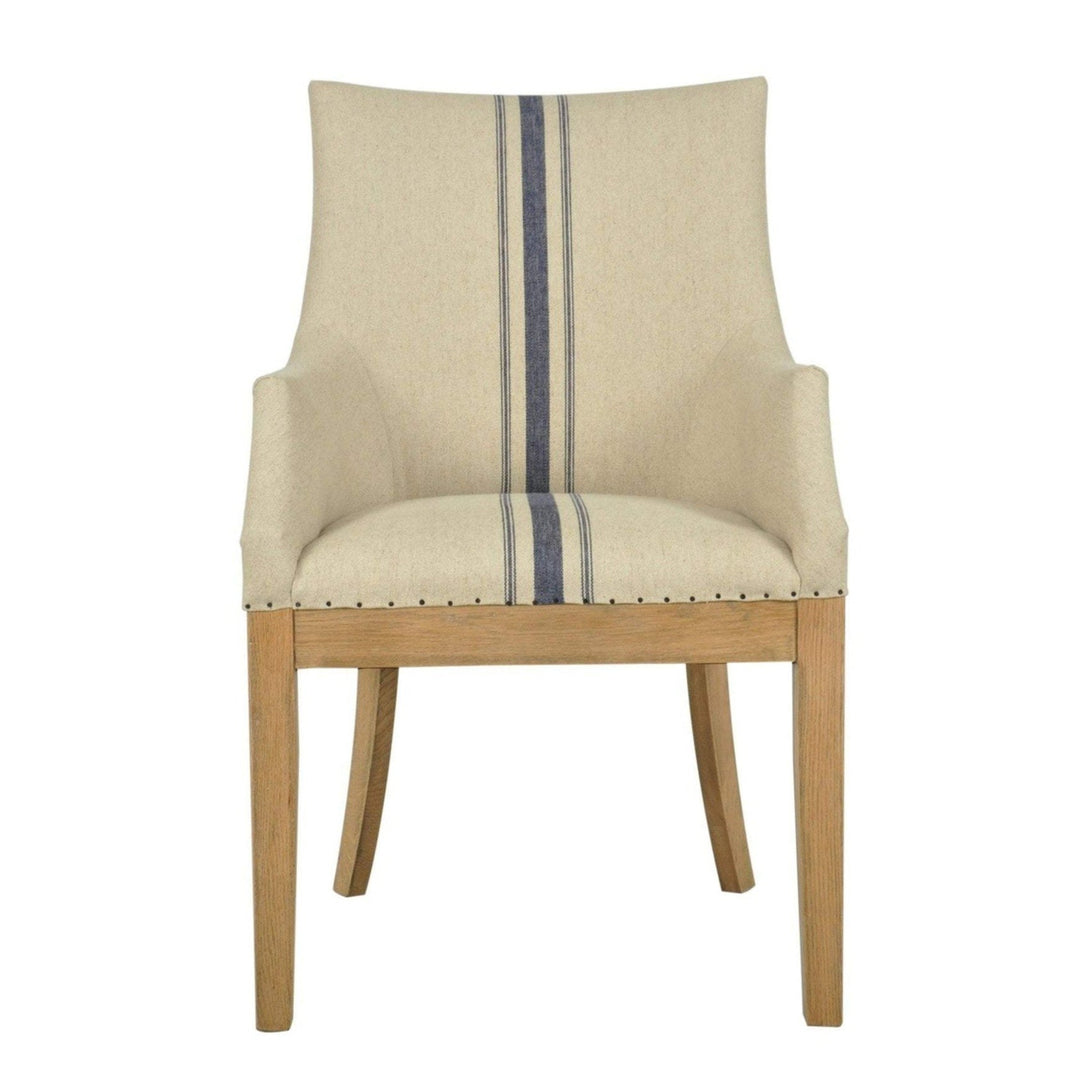 Oakwood Linen Armchair Blue Stripe - OneWorld Collection