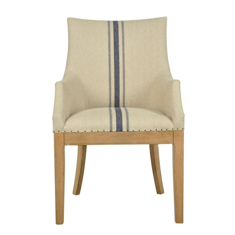 Oakwood Linen Armchair Blue Stripe - OneWorld Collection