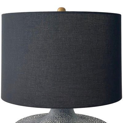 Amira Black Bubble Ceramic Lamp with Black Linen Shade - OneWorld Collection